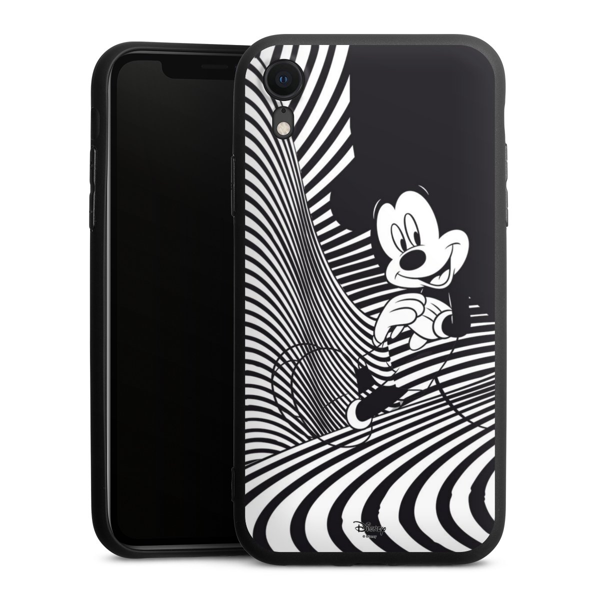 iPhone Xr Handy Premium Silikon Hülle Handyhülle schwarz Case Disney Official Licensed Product Mickey Mouse Silikon Premium Case