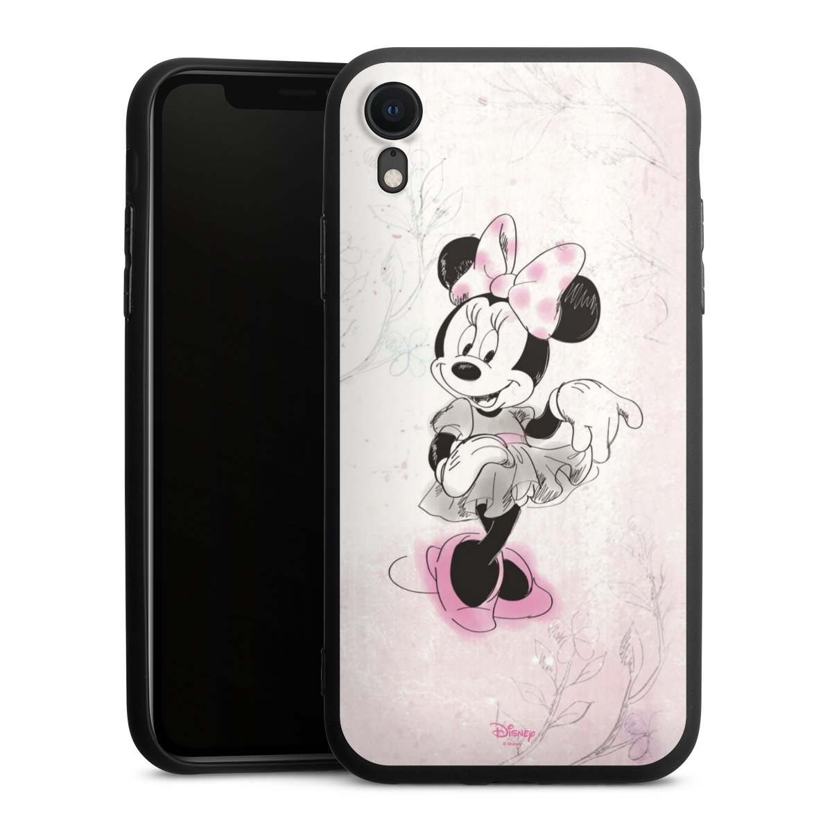 iPhone Xr Handy Premium Silikon Hülle Handyhülle schwarz Case Disney Minnie Mouse Vintage Silikon Premium Case