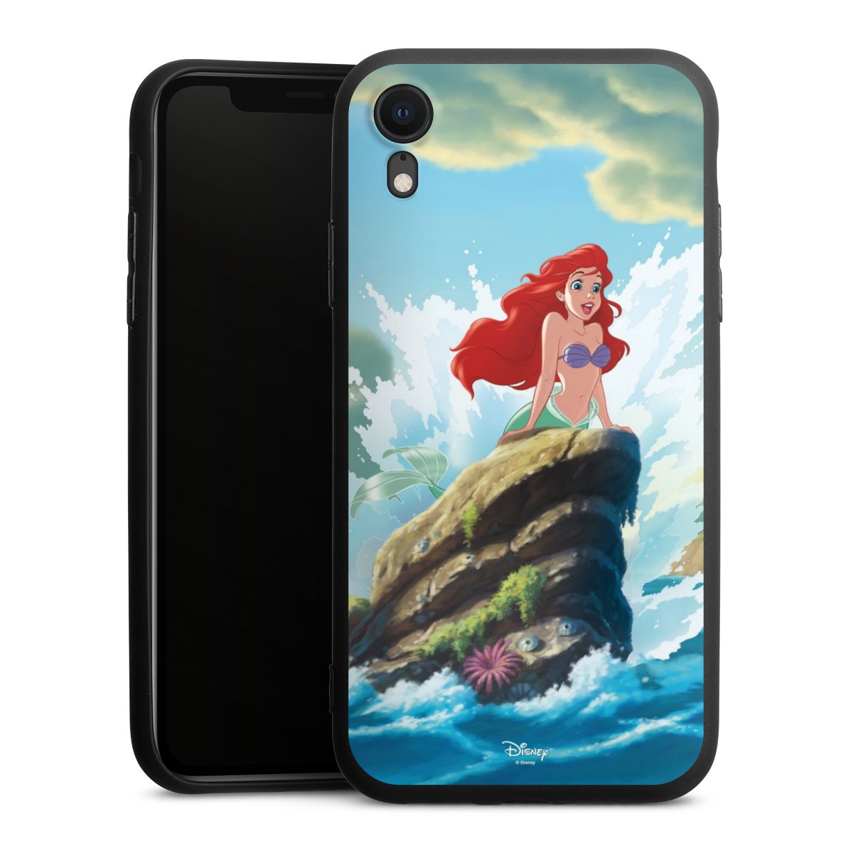 iPhone Xr Handy Premium Silikon Hülle Handyhülle schwarz Case Mermaid Arielle Die Meerjungfrau Official Licensed Product Silikon Premium Case