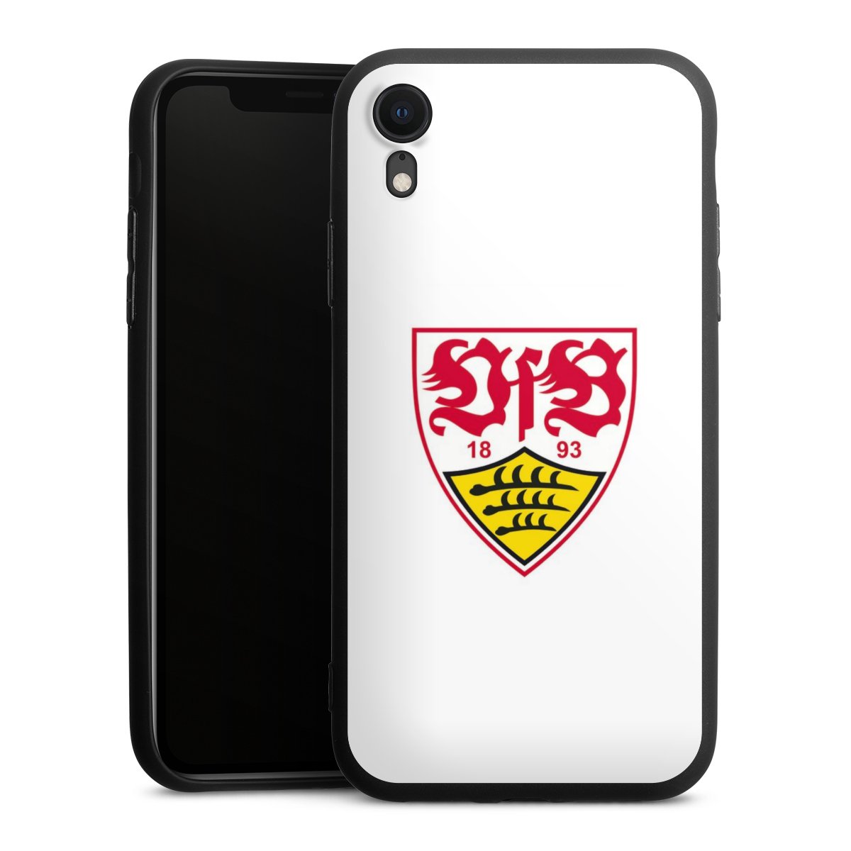 iPhone Xr Handy Premium Silikon Hülle Handyhülle schwarz Case Logo Official Licensed Product Vfb Stuttgart Silikon Premium Case