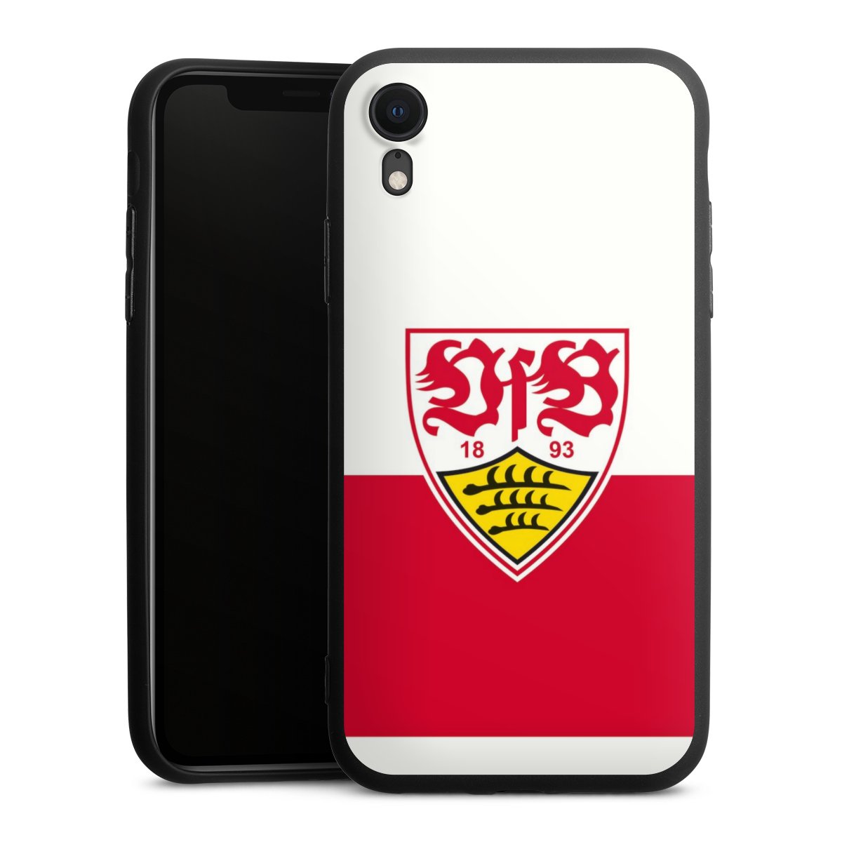 iPhone Xr Handy Premium Silikon Hülle Handyhülle schwarz Case Official Licensed Product Logo Vfb Stuttgart Silikon Premium Case