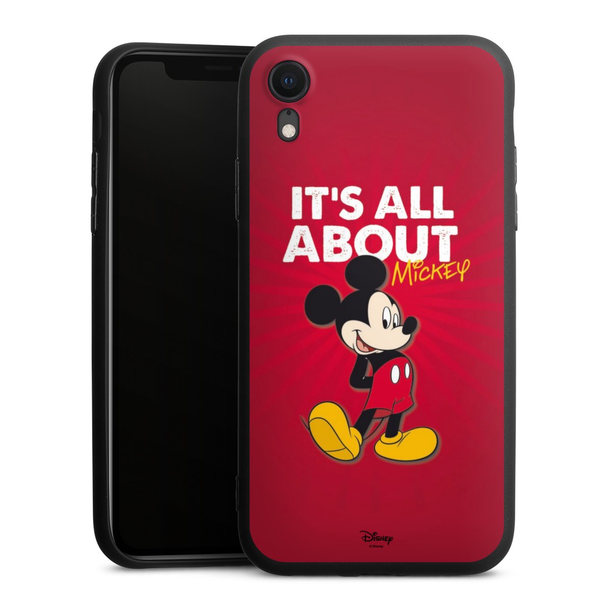 iPhone Xr Handy Premium Silikon Hülle Handyhülle schwarz Case Mouse Disney Official Licensed Product Silikon Premium Case