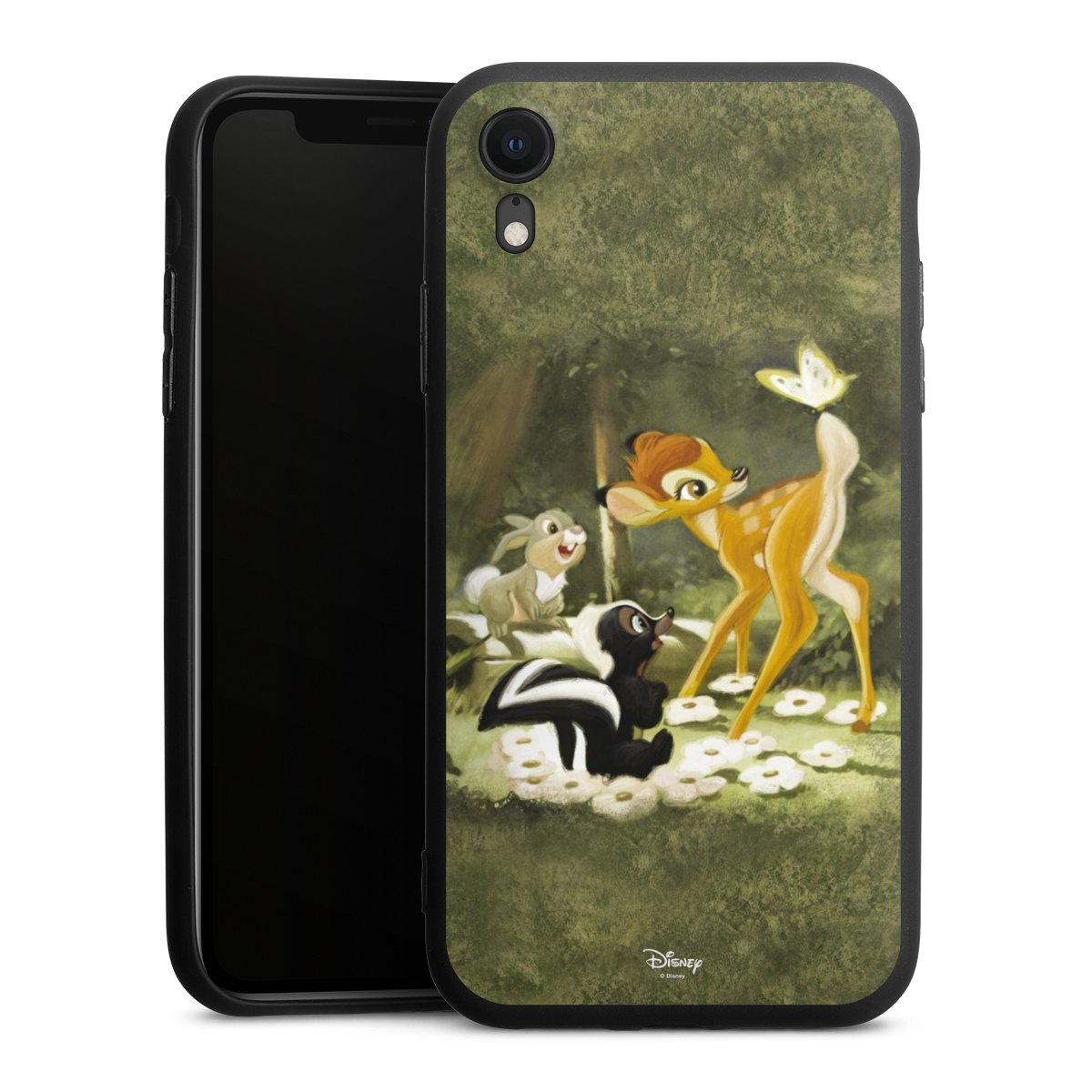 iPhone Xr Handy Premium Silikon Hülle Handyhülle schwarz Case Disney Official Licensed Product Bambi Silikon Premium Case