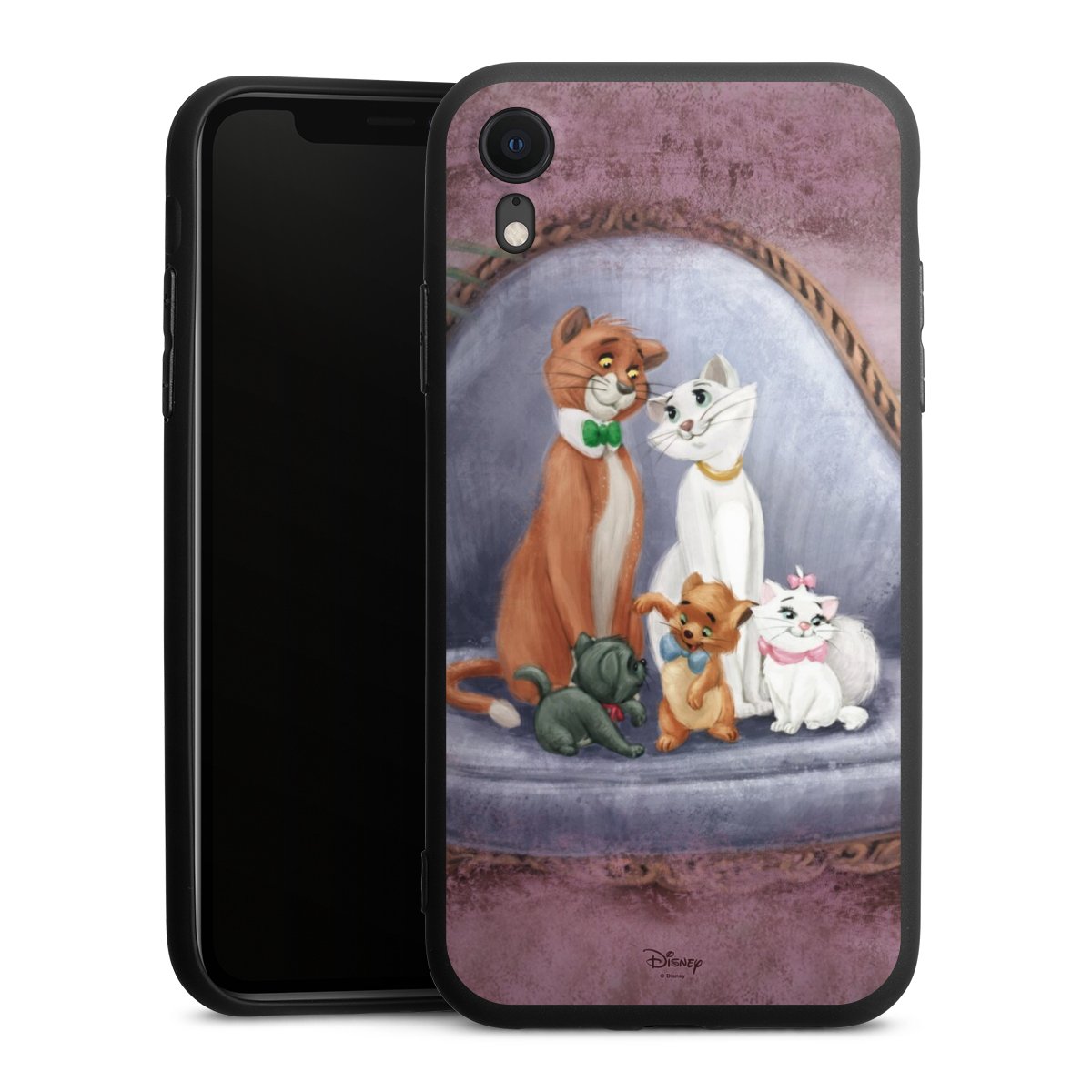 iPhone Xr Handy Premium Silikon Hülle Handyhülle schwarz Case Official Licensed Product Disney Aristocats Silikon Premium Case