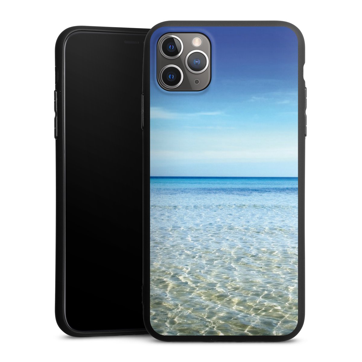 iPhone 11 Pro Max Handy Premium Silikon Hülle Handyhülle schwarz Case Urlaub Sky Ocean Silikon Premium Case