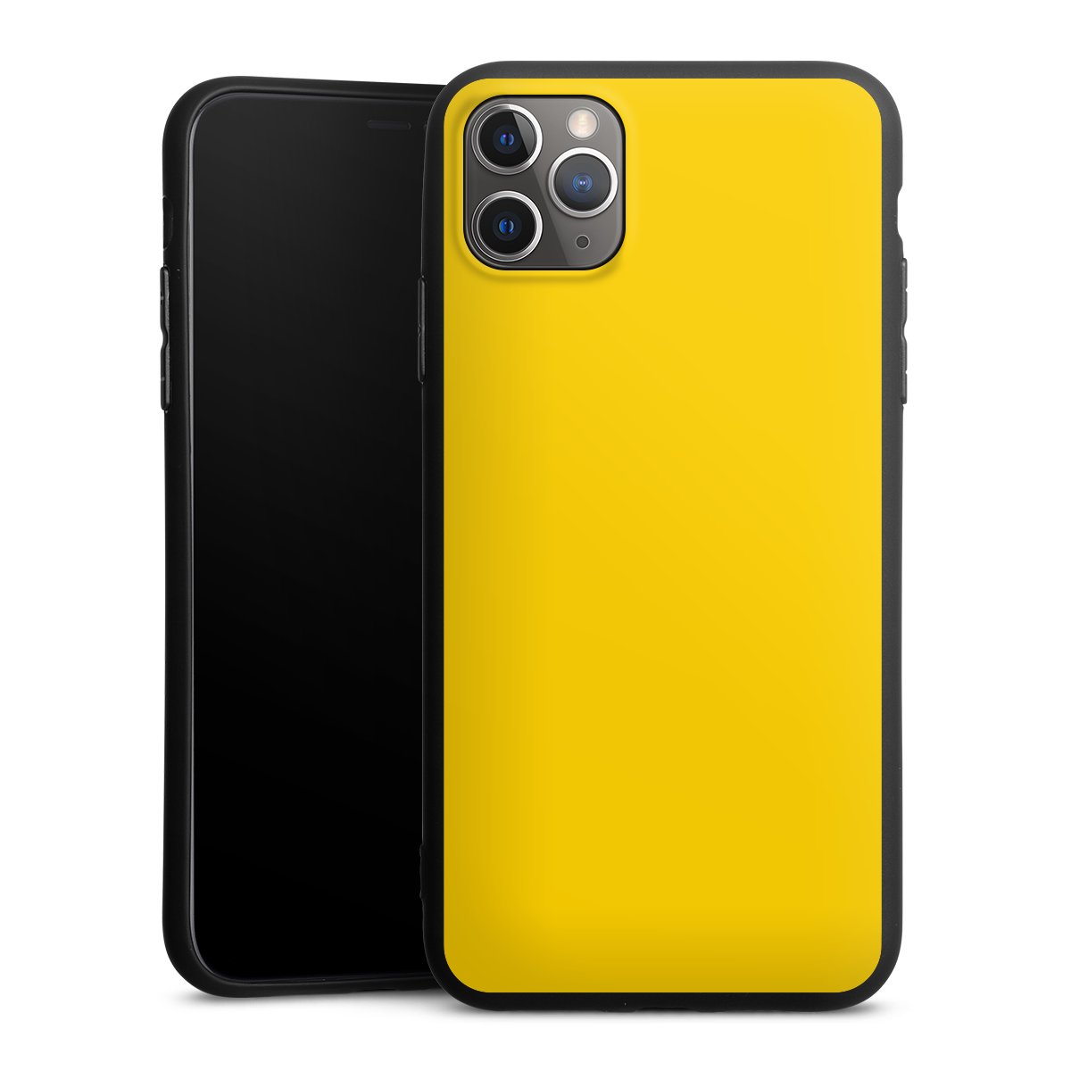 iPhone 11 Pro Max Handy Premium Silikon Hülle Handyhülle schwarz Case Yellow Unicoloured Colour Silikon Premium Case