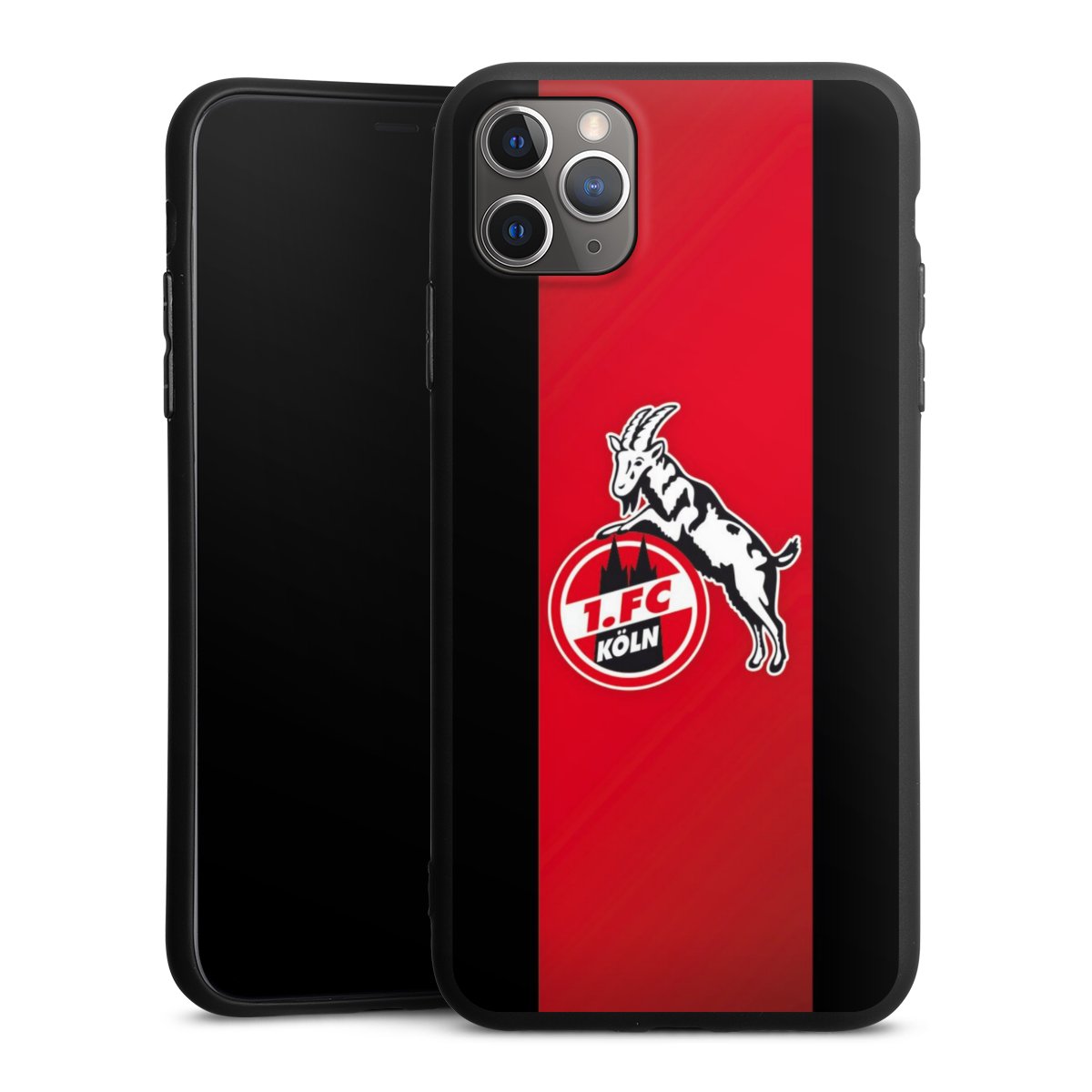 iPhone 11 Pro Max Handy Premium Silikon Hülle Handyhülle schwarz Case Official Licensed Product Billy Goat Hennes 1. Fc Köln Silikon Premium Case