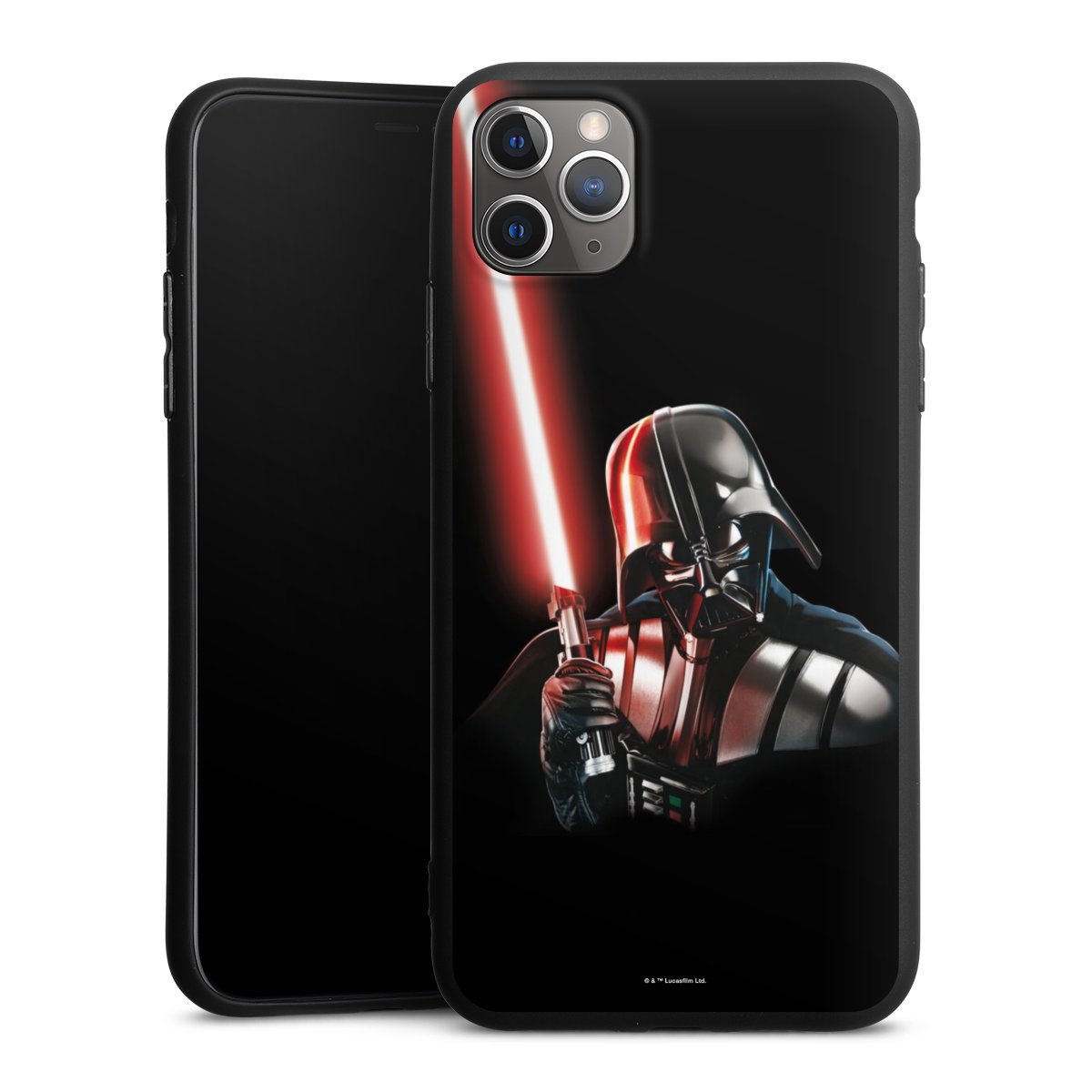 iPhone 11 Pro Max Handy Premium Silikon Hülle Handyhülle schwarz Case Star Wars Merchandise Darth Vader Silikon Premium Case