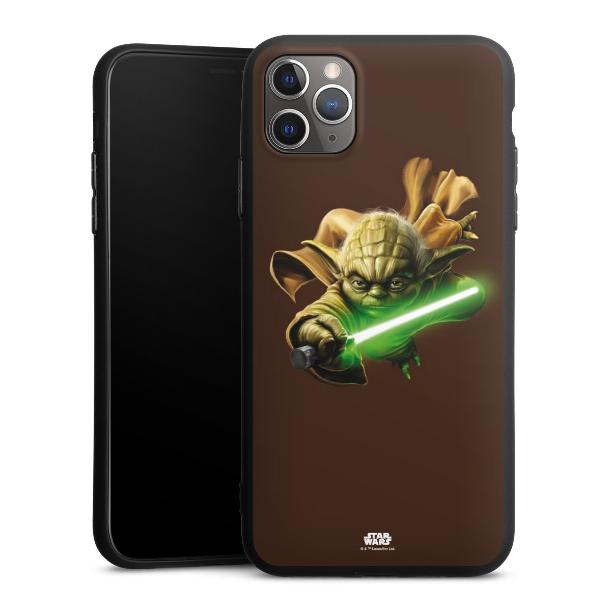 iPhone 11 Pro Max Handy Premium Silikon Hülle Handyhülle schwarz Case Yoda Merchandise Star Wars Silikon Premium Case