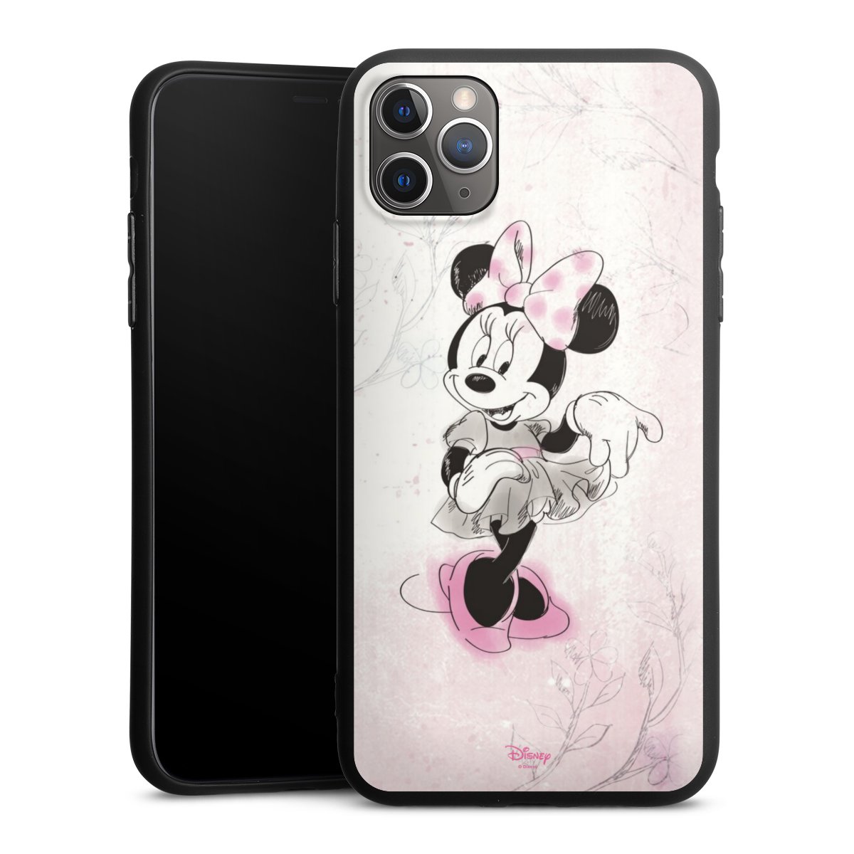 iPhone 11 Pro Max Handy Premium Silikon Hülle Handyhülle schwarz Case Disney Minnie Mouse Vintage Silikon Premium Case