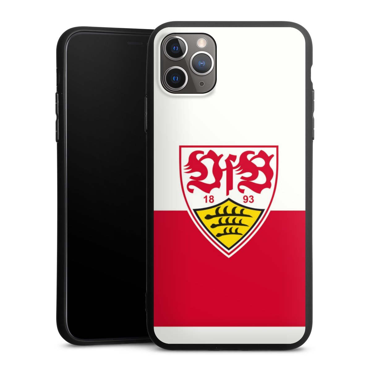 iPhone 11 Pro Max Handy Premium Silikon Hülle Handyhülle schwarz Case Official Licensed Product Logo Vfb Stuttgart Silikon Premium Case