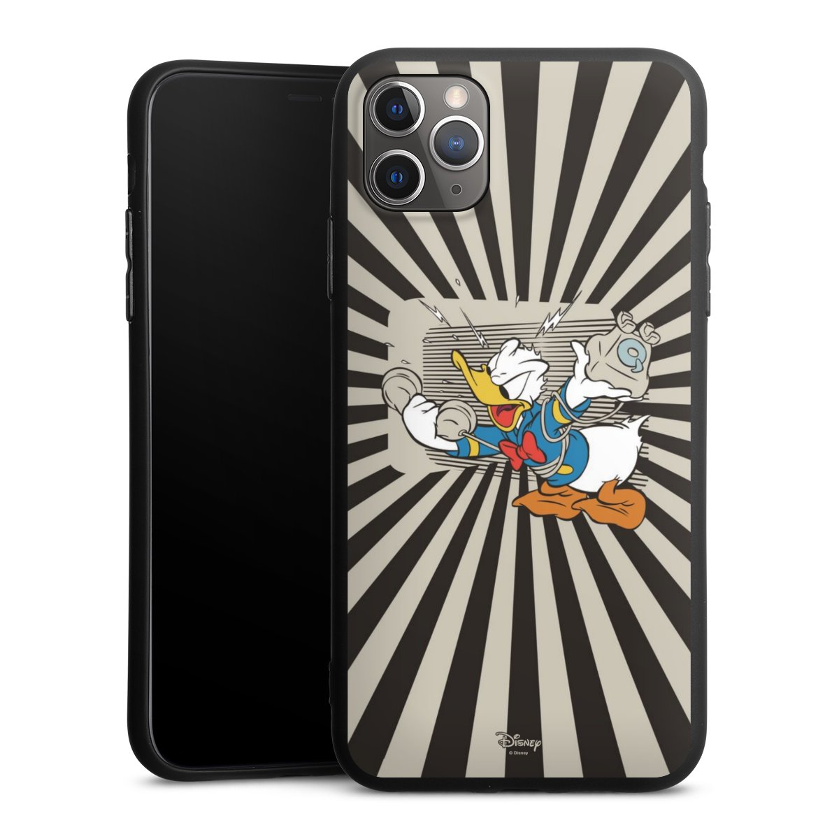 iPhone 11 Pro Max Handy Premium Silikon Hülle Handyhülle schwarz Case Donald Duck Disney Official Licensed Product Silikon Premium Case