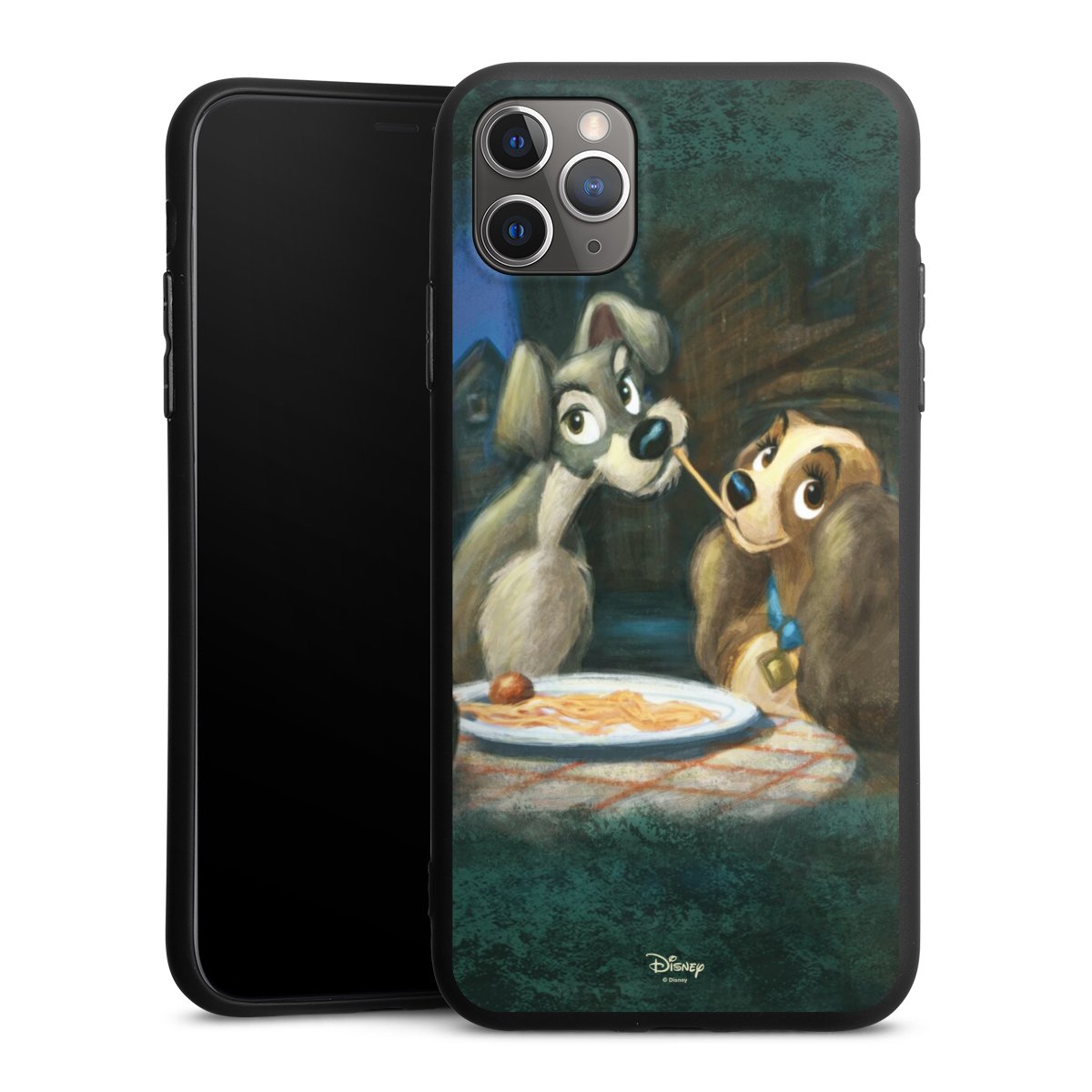 iPhone 11 Pro Max Handy Premium Silikon Hülle Handyhülle schwarz Case Lady And The Tramp Official Licensed Product Disney Silikon Premium Case