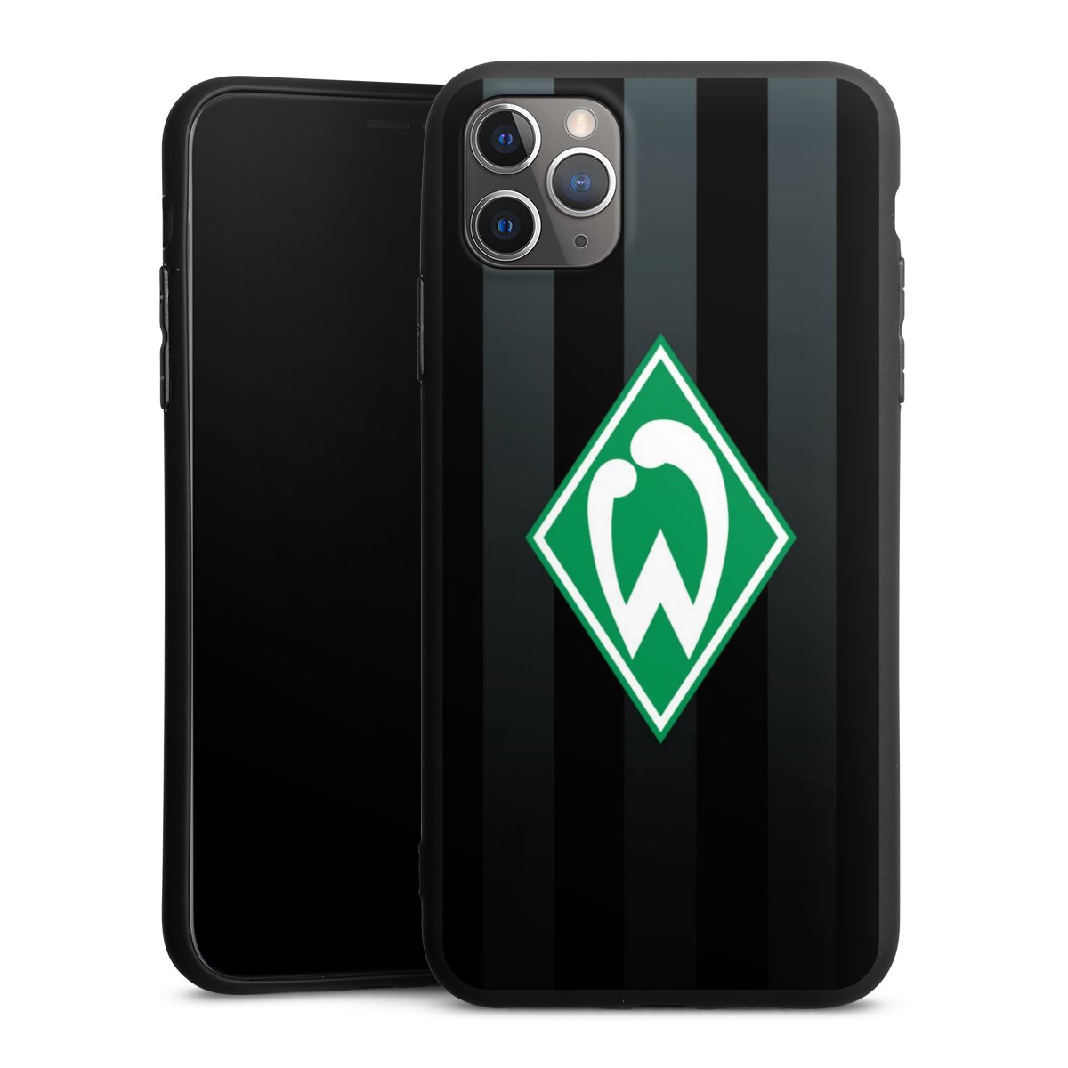 iPhone 11 Pro Max Handy Premium Silikon Hülle Handyhülle schwarz Case Stripes Sv Werder Bremen Official Licensed Product Silikon Premium Case