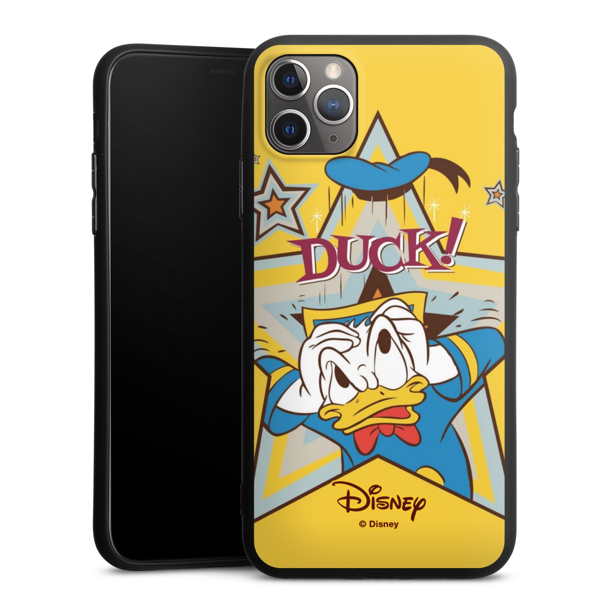 iPhone 11 Pro Max Handy Premium Silikon Hülle Handyhülle schwarz Case Official Licensed Product Donald Duck Disney Silikon Premium Case