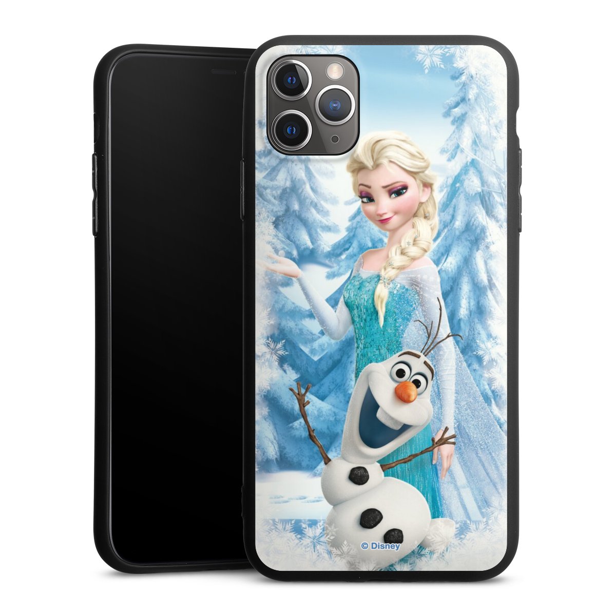 iPhone 11 Pro Max Handy Premium Silikon Hülle Handyhülle schwarz Case Official Licensed Product Frozen Elsa Disney Silikon Premium Case