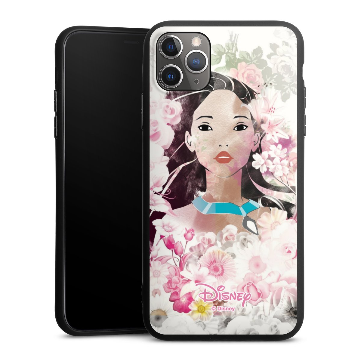 iPhone 11 Pro Max Handy Premium Silikon Hülle Handyhülle schwarz Case Pocahontas Official Licensed Product Disney Silikon Premium Case