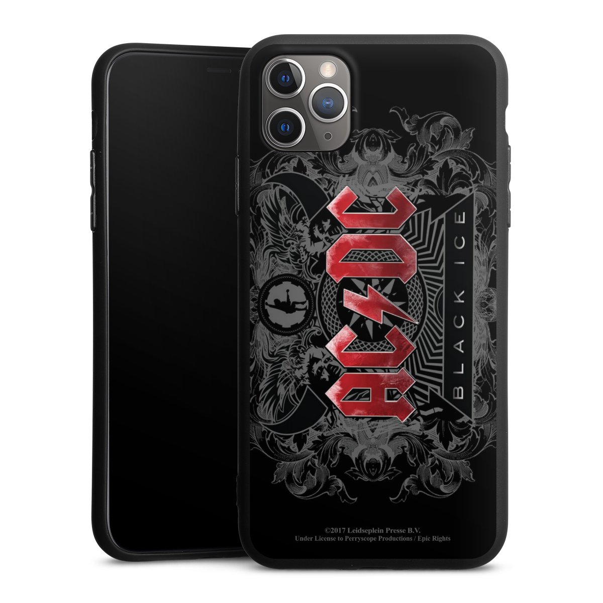 iPhone 11 Pro Max Handy Premium Silikon Hülle Handyhülle schwarz Case Merchandise Black Ice Acdc Silikon Premium Case