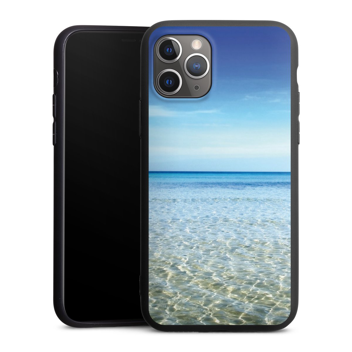 iPhone 11 Pro Handy Premium Silikon Hülle Handyhülle schwarz Case Urlaub Sky Ocean Silikon Premium Case