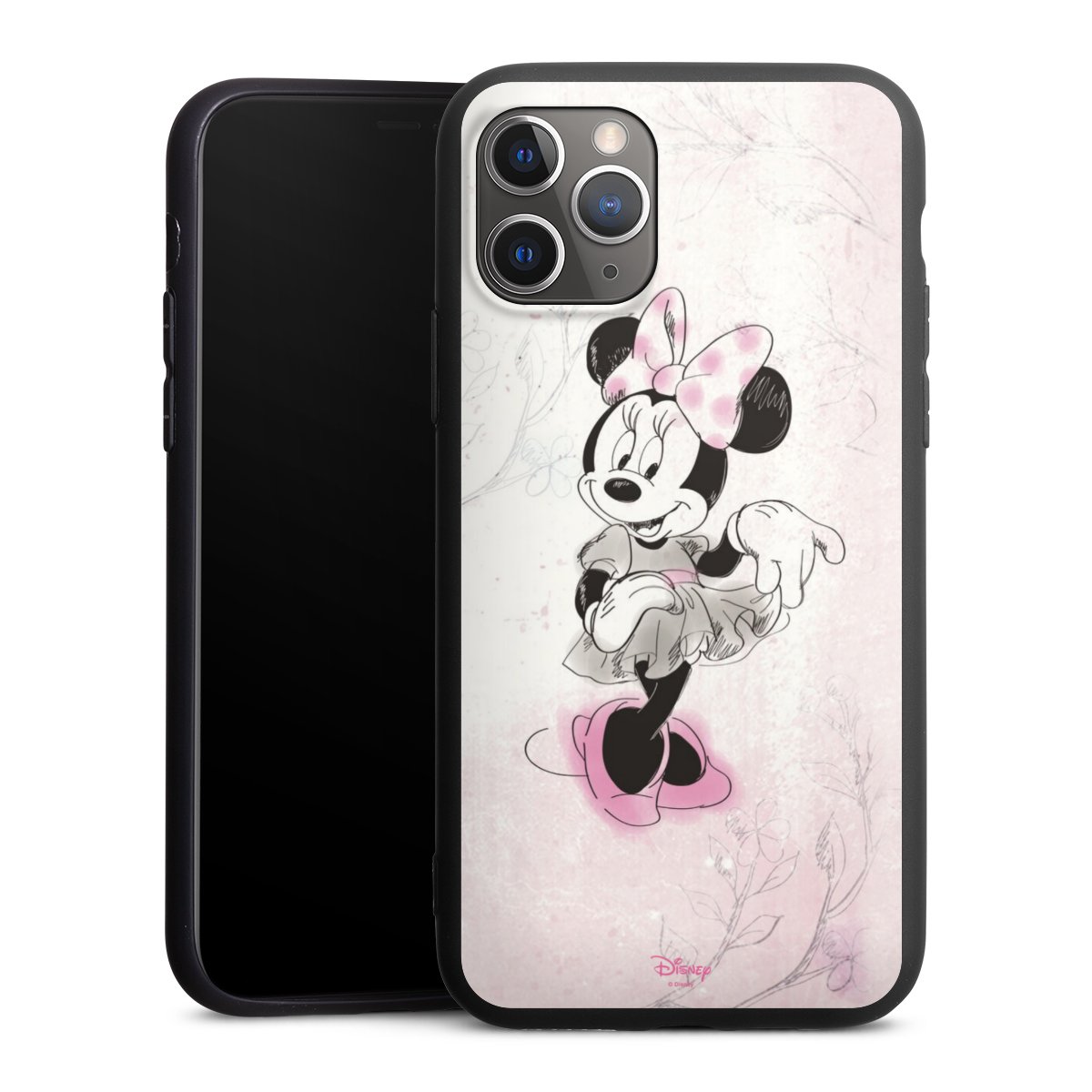 iPhone 11 Pro Handy Premium Silikon Hülle Handyhülle schwarz Case Disney Minnie Mouse Vintage Silikon Premium Case