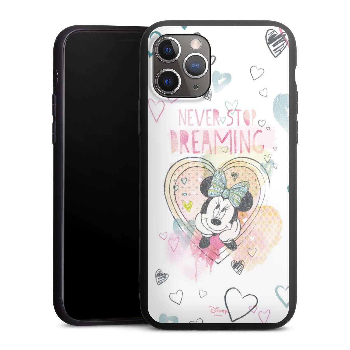 iPhone 11 Pro Handy Premium Silikon Hülle Handyhülle schwarz Case Disney Official Licensed Product Minnie Mouse Silikon Premium Case