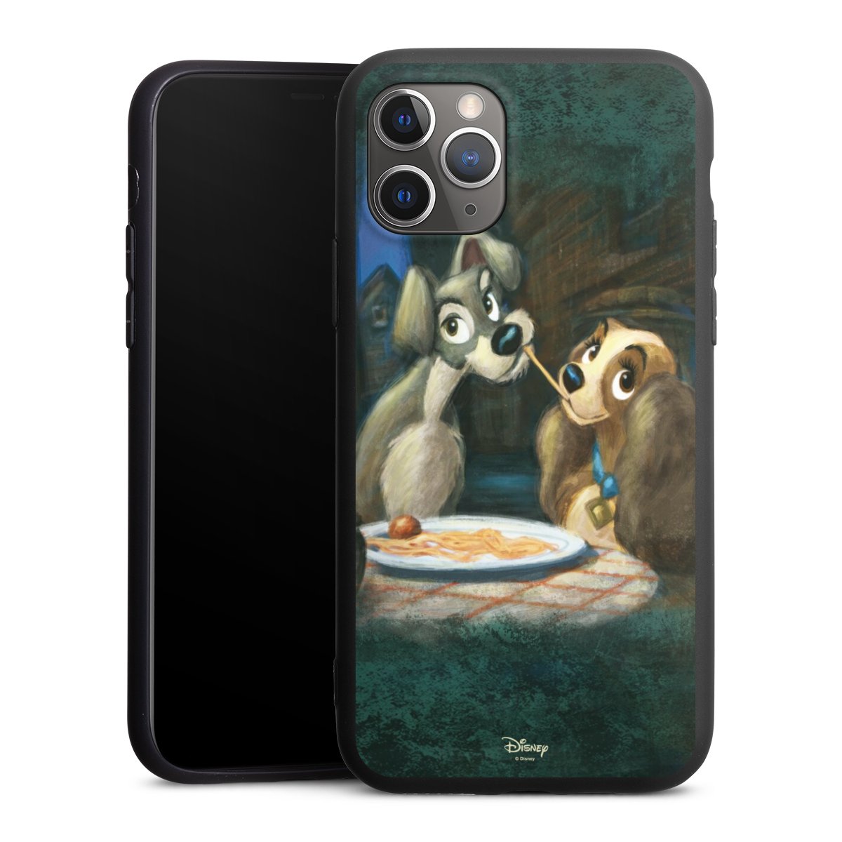 iPhone 11 Pro Handy Premium Silikon Hülle Handyhülle schwarz Case Lady And The Tramp Official Licensed Product Disney Silikon Premium Case