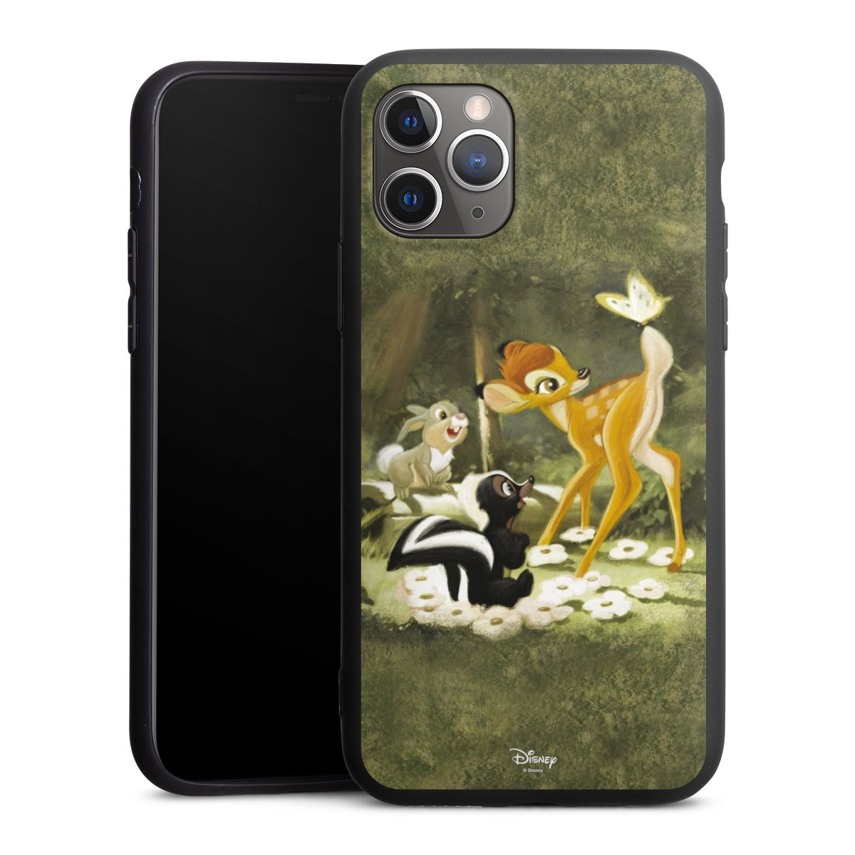 iPhone 11 Pro Handy Premium Silikon Hülle Handyhülle schwarz Case Disney Official Licensed Product Bambi Silikon Premium Case