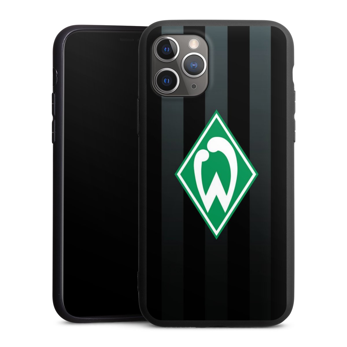 iPhone 11 Pro Handy Premium Silikon Hülle Handyhülle schwarz Case Stripes Sv Werder Bremen Official Licensed Product Silikon Premium Case