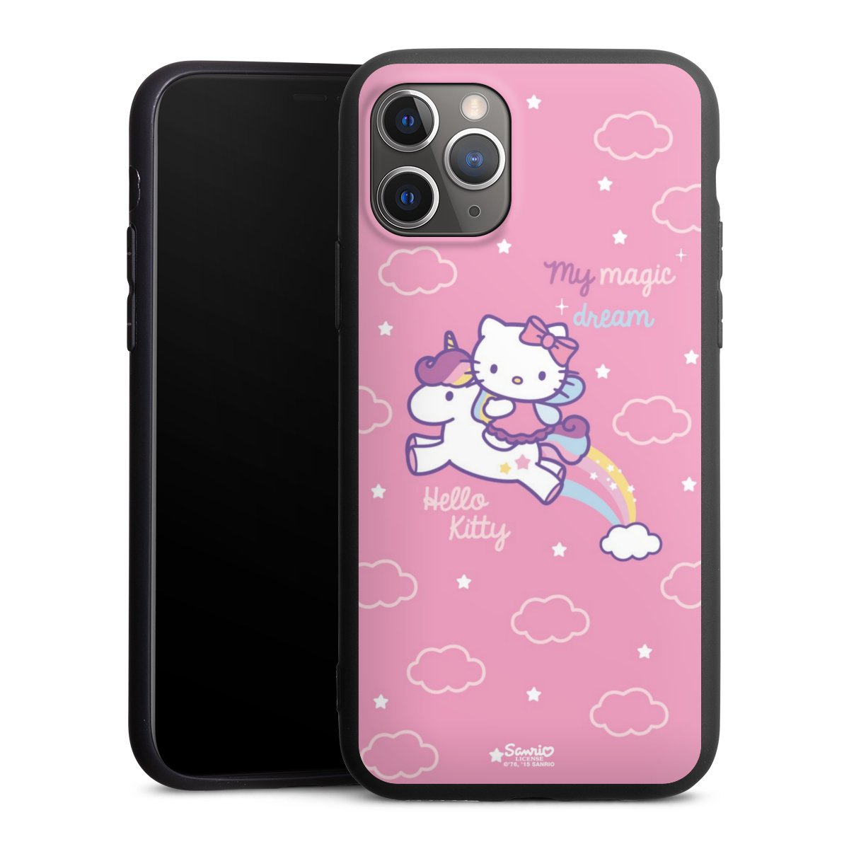 iPhone 11 Pro Handy Premium Silikon Hülle Handyhülle schwarz Case Einhorn Official Licensed Product Hello Kitty Silikon Premium Case