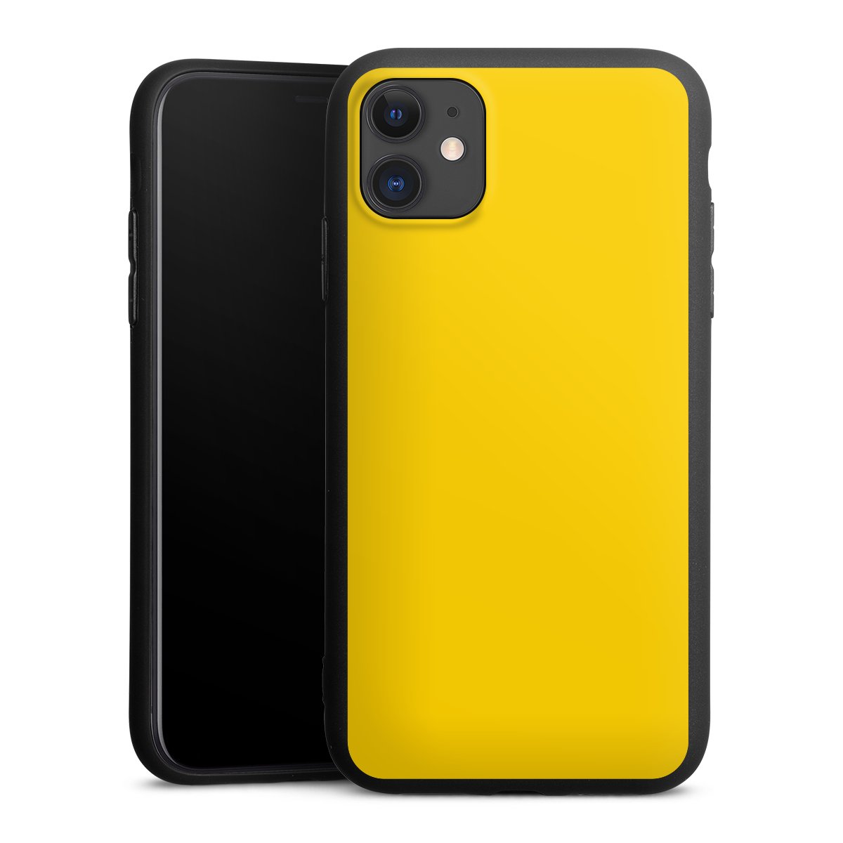 iPhone 11 Handy Premium Silikon Hülle Handyhülle schwarz Case Yellow Unicoloured Colour Silikon Premium Case