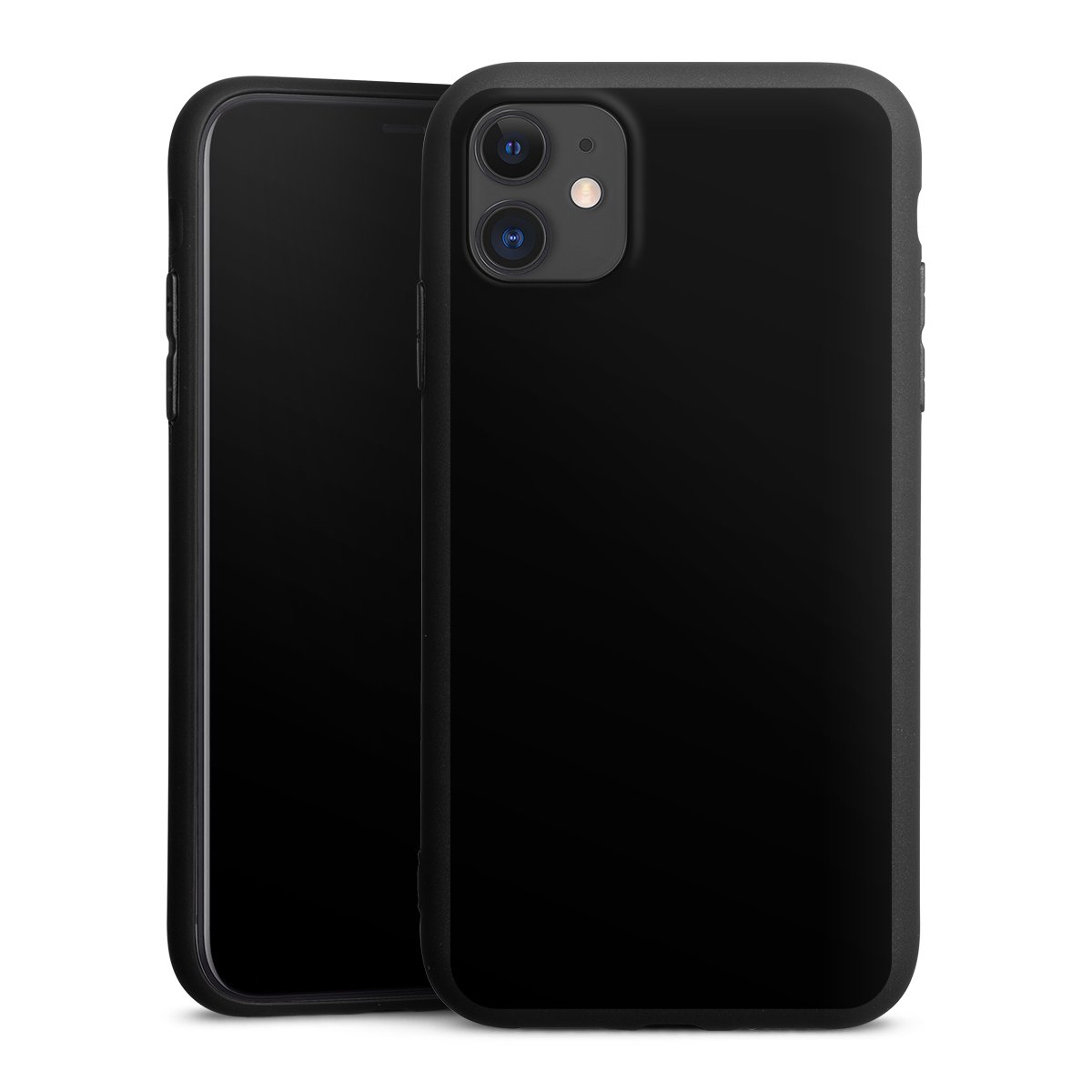 iPhone 11 Handy Premium Silikon Hülle Handyhülle schwarz Case Black Colour Unicoloured Silikon Premium Case