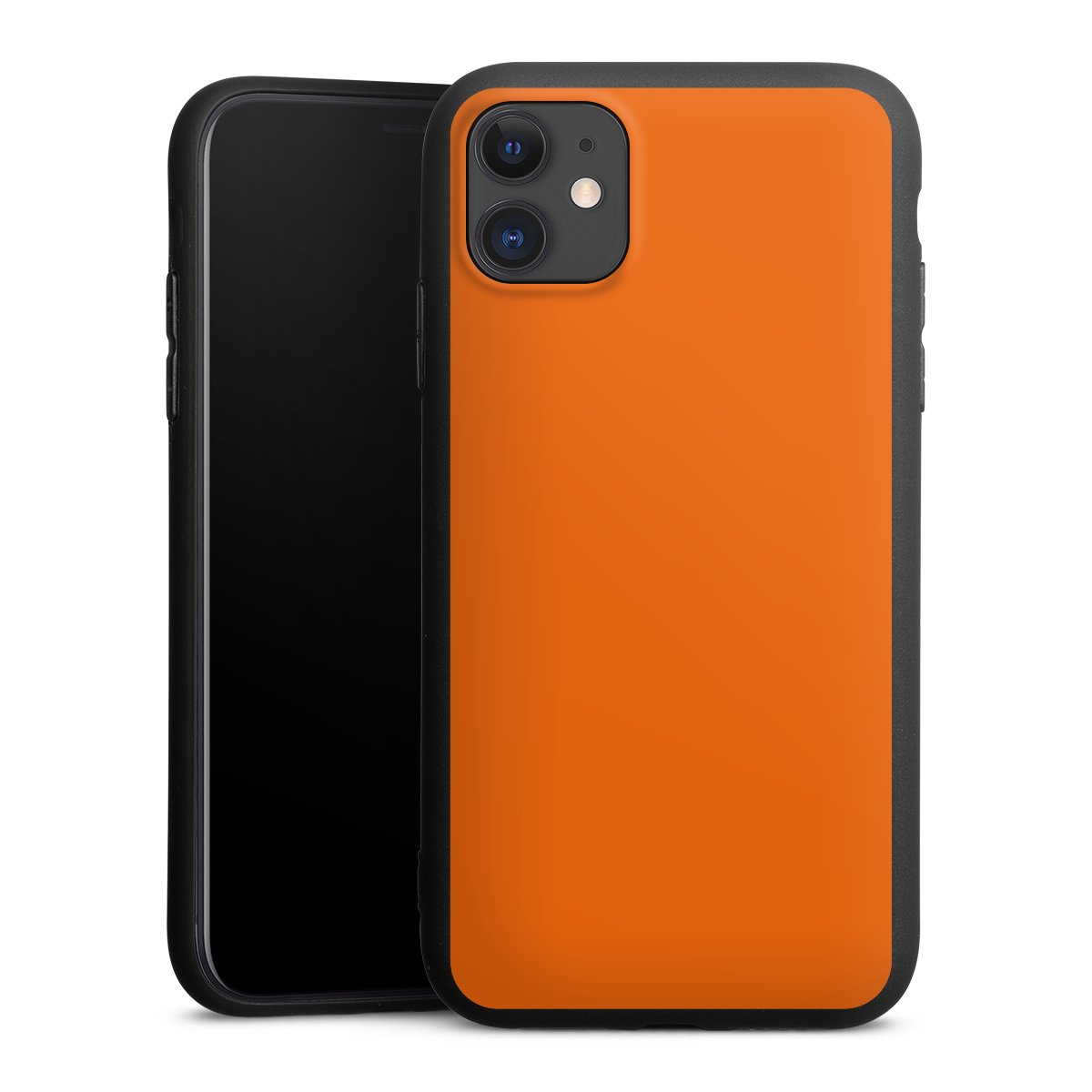 iPhone 11 Handy Premium Silikon Hülle Handyhülle schwarz Case Orange Colour Unicoloured Silikon Premium Case