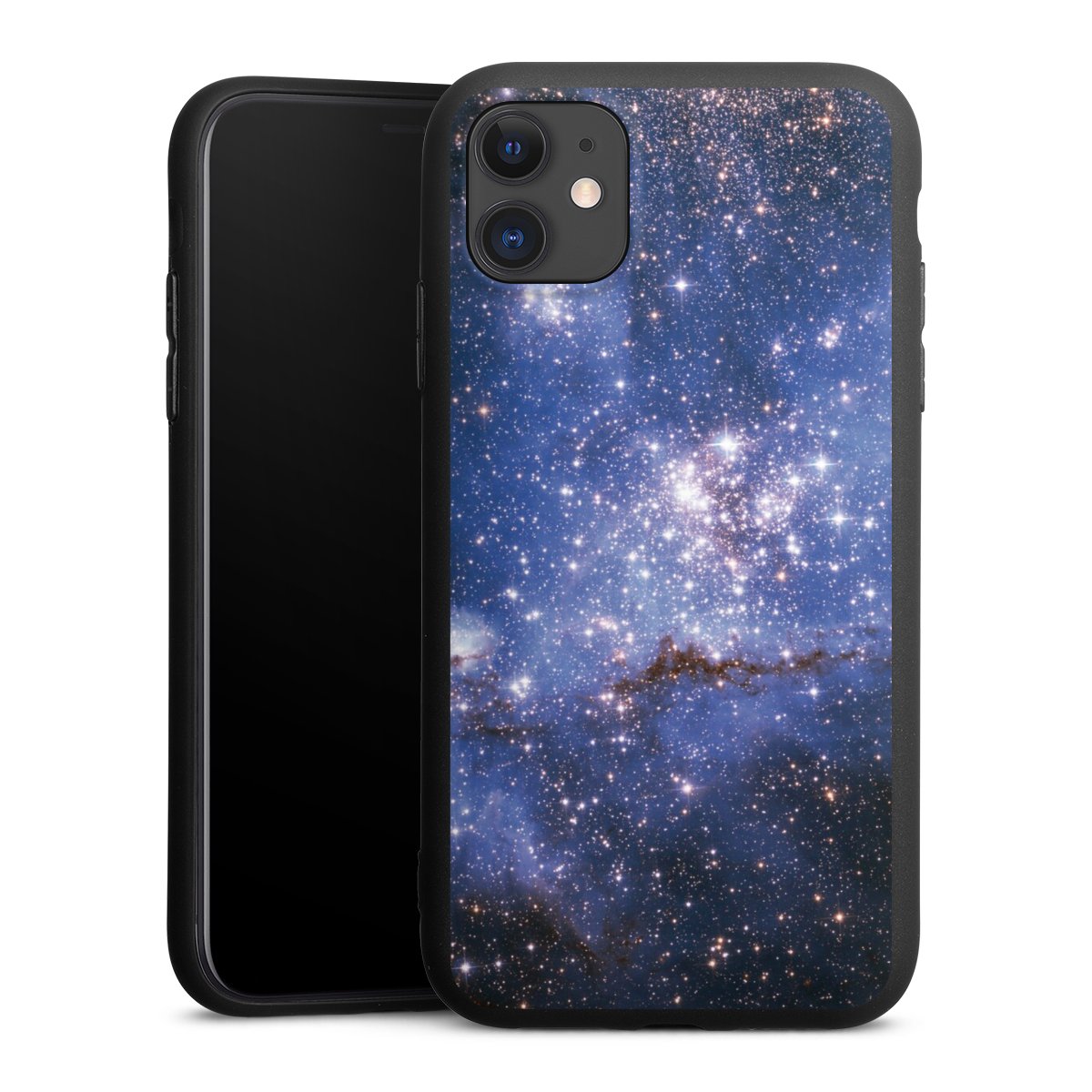 iPhone 11 Handy Premium Silikon Hülle Handyhülle schwarz Case Weltall Galaxy Weltraum Silikon Premium Case