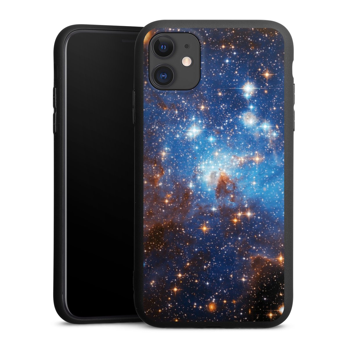 iPhone 11 Handy Premium Silikon Hülle Handyhülle schwarz Case Star Weltall Galaxy Silikon Premium Case