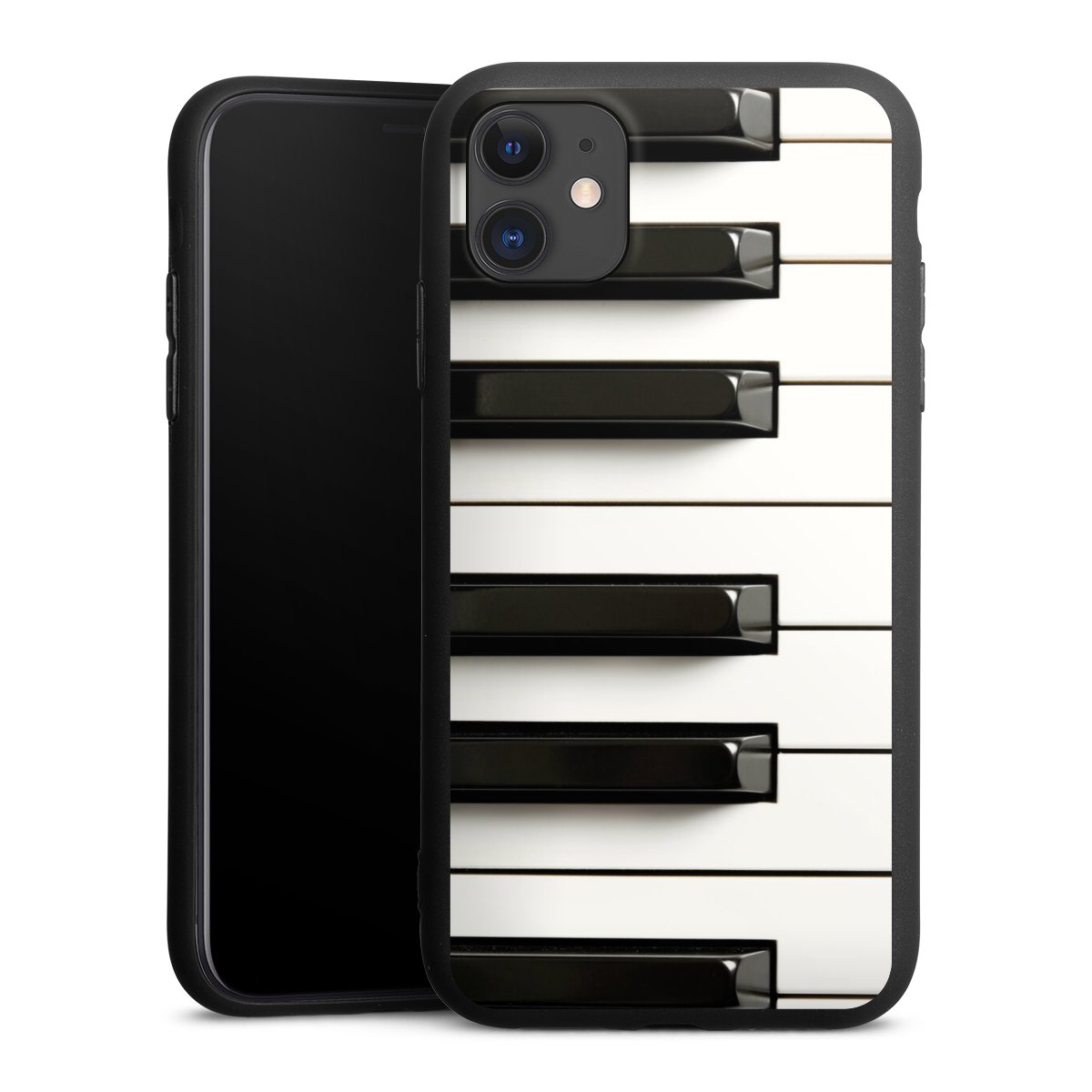 iPhone 11 Handy Premium Silikon Hülle Handyhülle schwarz Case Klavier Piano Music Silikon Premium Case