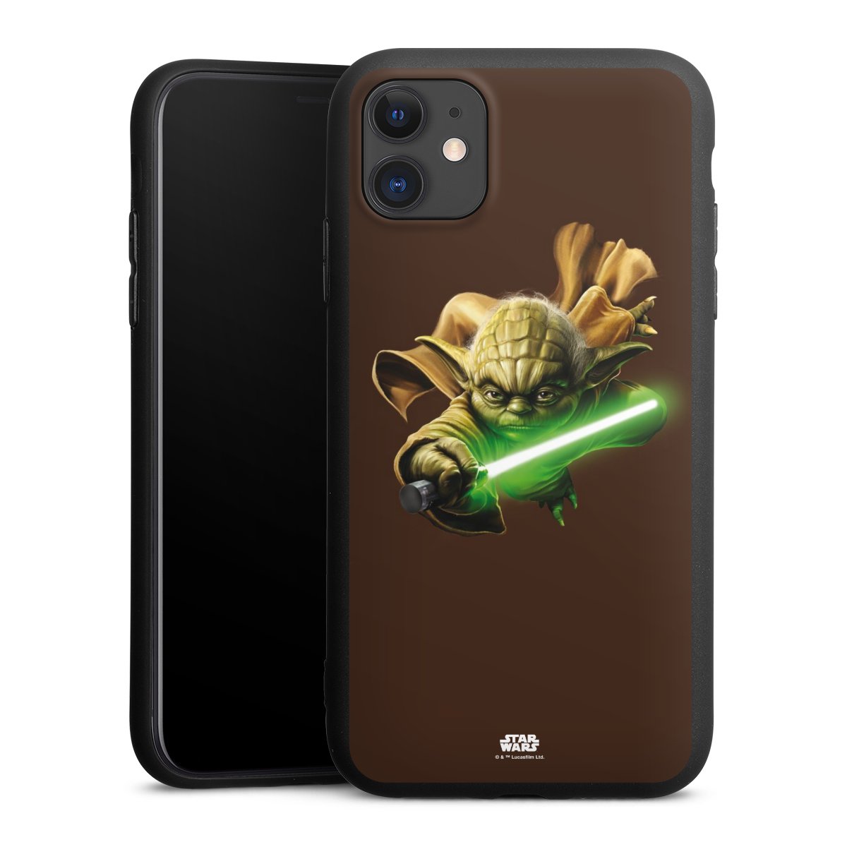 iPhone 11 Handy Premium Silikon Hülle Handyhülle schwarz Case Yoda Merchandise Star Wars Silikon Premium Case