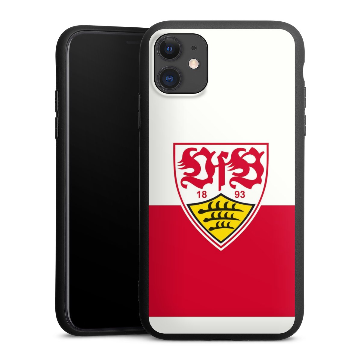 iPhone 11 Handy Premium Silikon Hülle Handyhülle schwarz Case Official Licensed Product Logo Vfb Stuttgart Silikon Premium Case