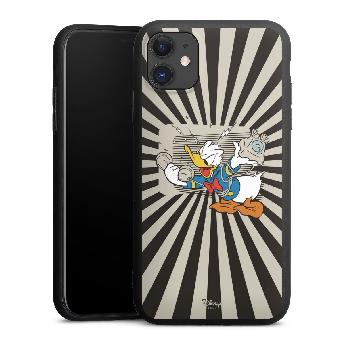 iPhone 11 Handy Premium Silikon Hülle Handyhülle schwarz Case Donald Duck Disney Official Licensed Product Silikon Premium Case