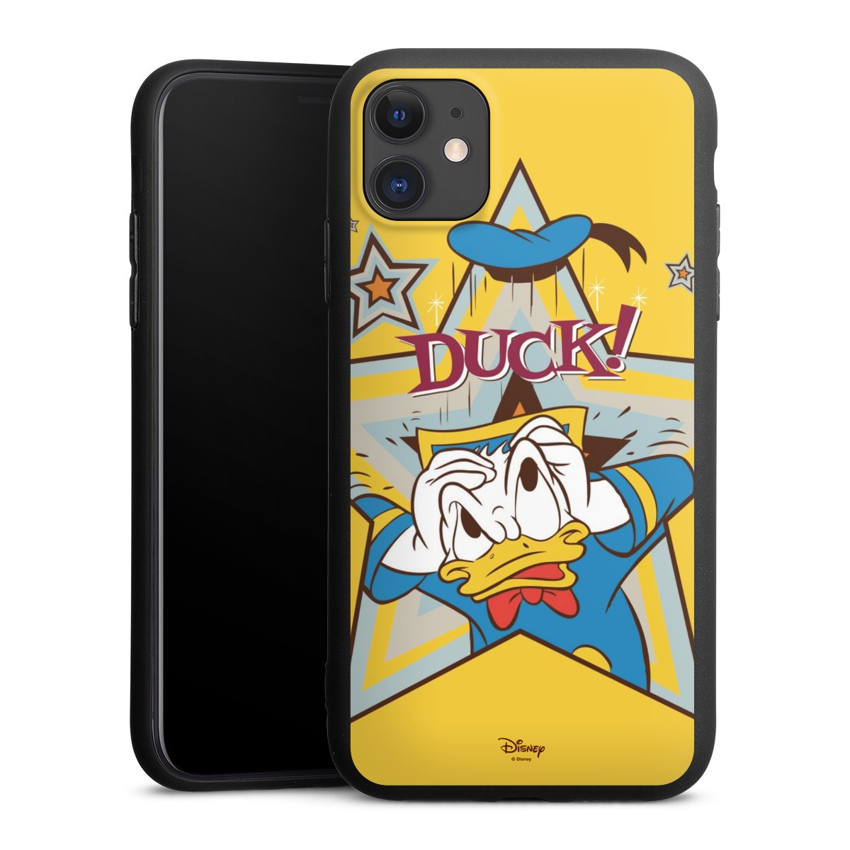 iPhone 11 Handy Premium Silikon Hülle Handyhülle schwarz Case Official Licensed Product Donald Duck Disney Silikon Premium Case