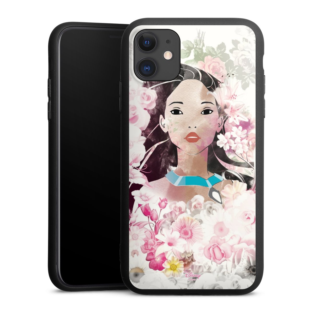 iPhone 11 Handy Premium Silikon Hülle Handyhülle schwarz Case Pocahontas Official Licensed Product Disney Silikon Premium Case