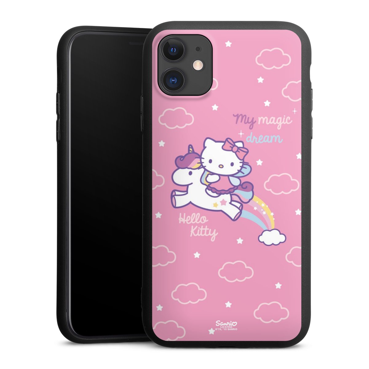 iPhone 11 Handy Premium Silikon Hülle Handyhülle schwarz Case Einhorn Official Licensed Product Hello Kitty Silikon Premium Case