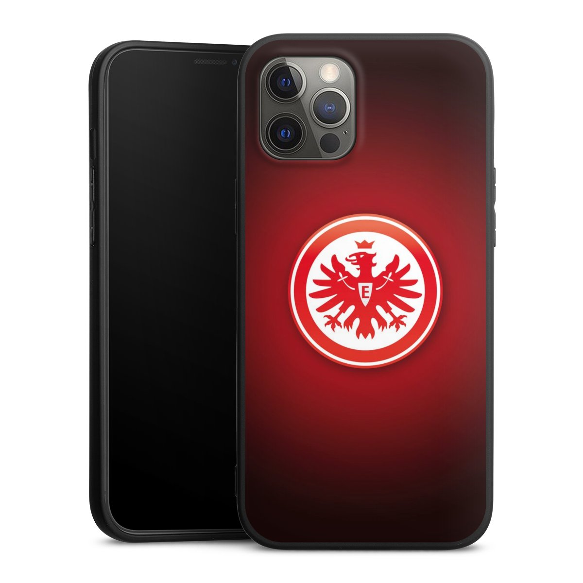 iPhone 12 Pro Max Handy Premium Silikon Hülle Handyhülle schwarz Case Eintracht Frankfurt Official Licensed Product Coat Of Arms Silikon Premium Case