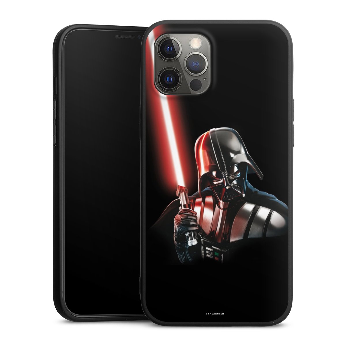 iPhone 12 Pro Max Handy Premium Silikon Hülle Handyhülle schwarz Case Star Wars Merchandise Darth Vader Silikon Premium Case