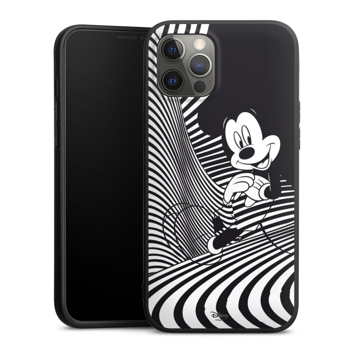 iPhone 12 Pro Max Handy Premium Silikon Hülle Handyhülle schwarz Case Disney Official Licensed Product Mickey Mouse Silikon Premium Case