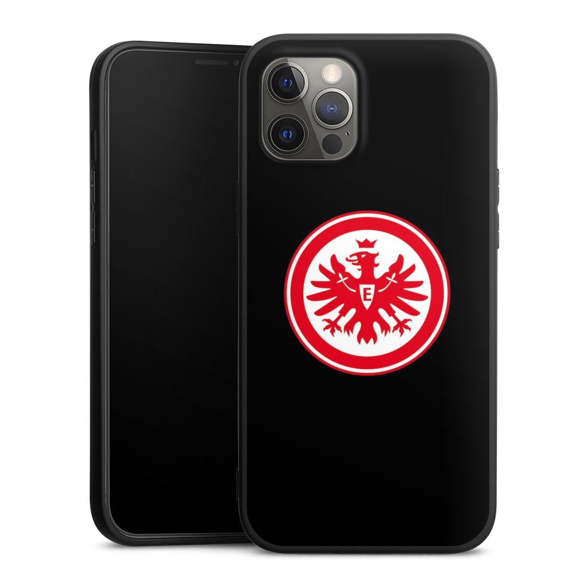 iPhone 12 Pro Max Handy Premium Silikon Hülle Handyhülle schwarz Case Eintracht Frankfurt Sge Eagle Silikon Premium Case