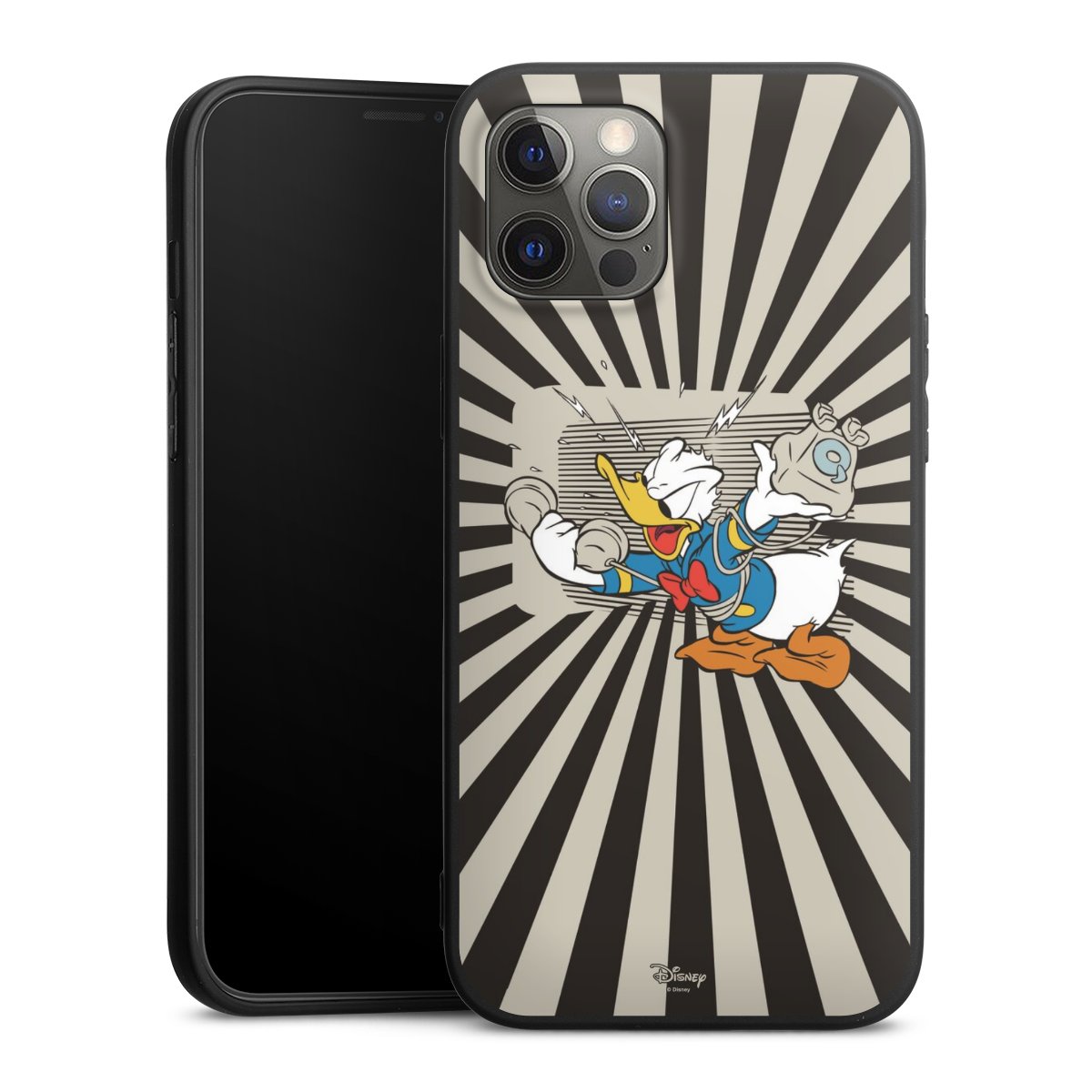 iPhone 12 Pro Max Handy Premium Silikon Hülle Handyhülle schwarz Case Donald Duck Disney Official Licensed Product Silikon Premium Case