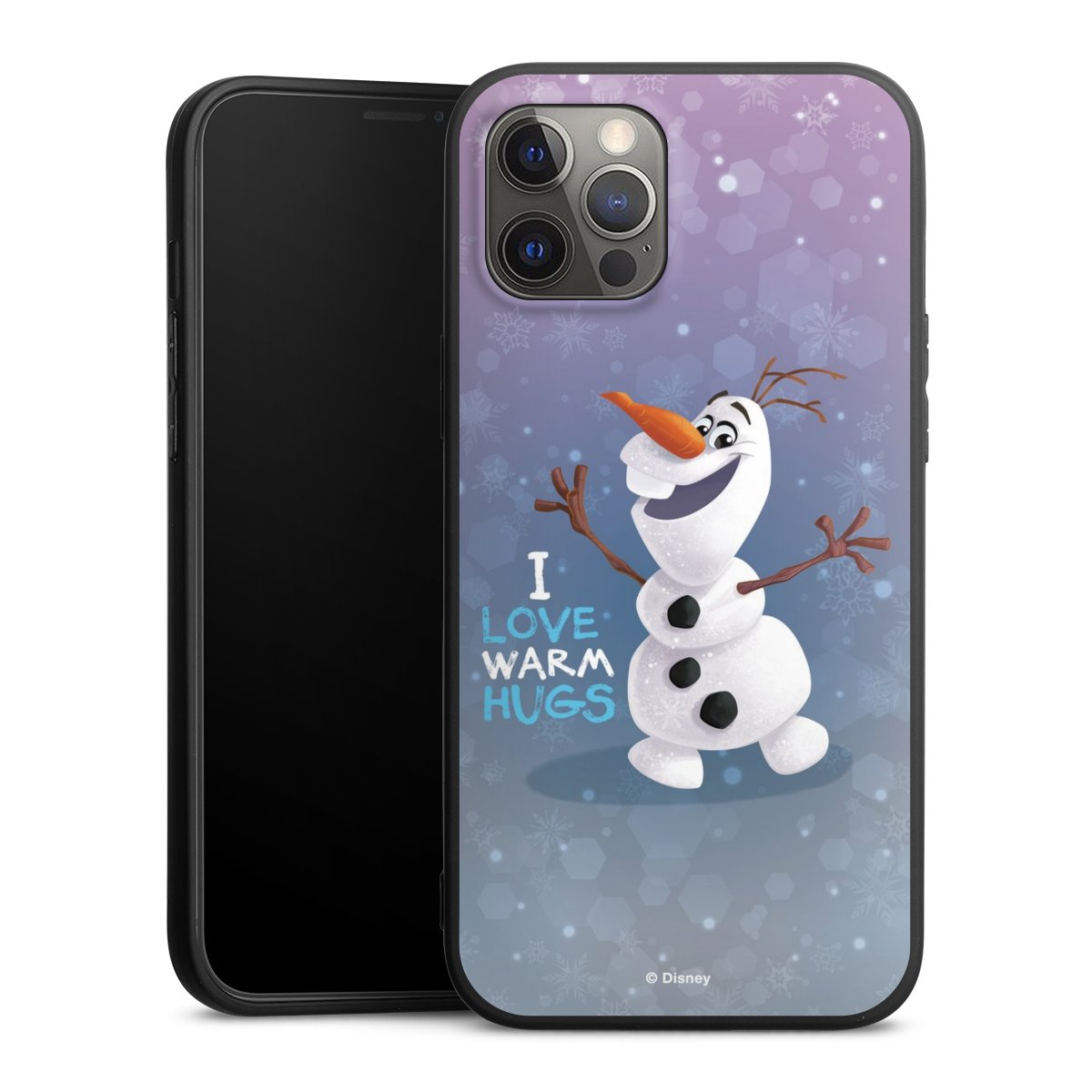 iPhone 12 Pro Max Handy Premium Silikon Hülle Handyhülle schwarz Case Frozen Frozen Olaf Official Licensed Product Silikon Premium Case