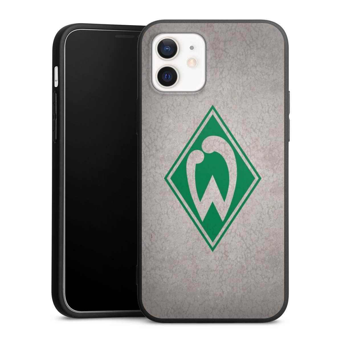 iPhone 12 Handy Premium Silikon Hülle Handyhülle schwarz Case Sv Werder Bremen Concrete Official Licensed Product Silikon Premium Case