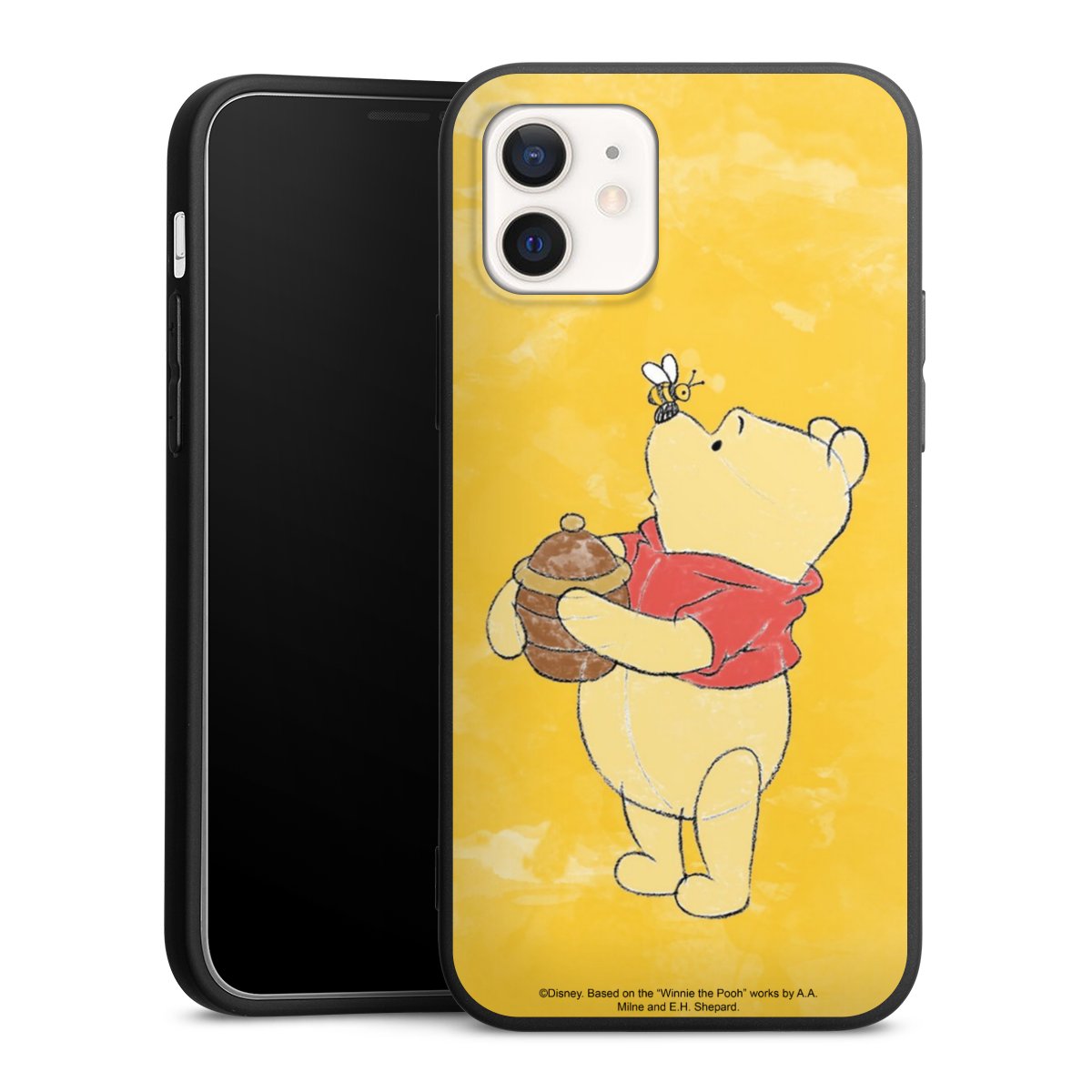 iPhone 12 Handy Premium Silikon Hülle Handyhülle schwarz Case Official Licensed Product Winnie The Pooh Disney Silikon Premium Case