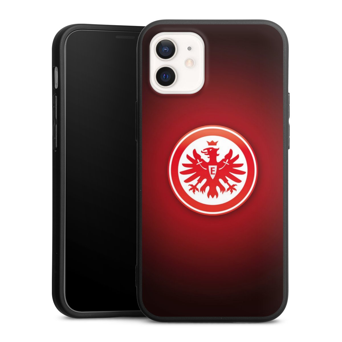 iPhone 12 mini Handy Premium Silikon Hülle Handyhülle schwarz Case Eintracht Frankfurt Official Licensed Product Coat Of Arms Silikon Premium Case